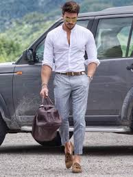 Black And White Business Attire Men Men S White Shirt And Grey Pants Business Attire For Men Business Casual Men Mens Fashion