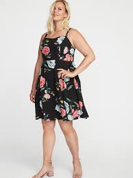 Floral Print Fit Flare Plus Size Cami Dress Old Navy Navy Floral Dress Plus Size Outfits Cami Dress