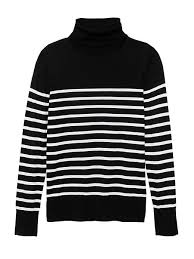 Black And White Striped Turtleneck Sweater Banana Republic Womens Petite Machine Washable Merino Wool Stripe Turtleneck Sweater Black White Striped Turtleneck Sweaters Sweaters For Women