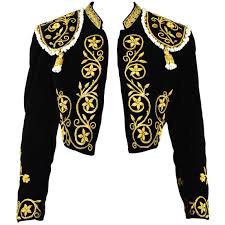 Black And Gold Jacket Vintage Santiago Pelayo Black Gold Tone Red Velvet Embellished Matador Jacket 1975 99 Kpop Fashion Outfits Matador Costume Work Wear Women