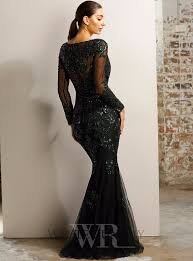 Black And White Long Sleeve Gown Chapelle Long Sleeve Gown Long Sleeve Gown Gowns Evening Gowns