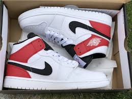 Air Jordan 1 Mid Bg Gym Red White Black Nike Air Jordan 1 Mid Chicago Remix White Black Gym Red Air Jordans Nike Air Nike Air Jordans