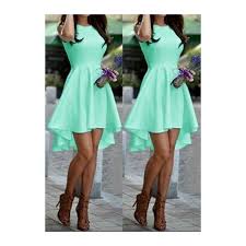 Rotita Round Neck Sleeveless Mint Green High Low Dress Green Mini Dress Mint Dress Mint Green Dress