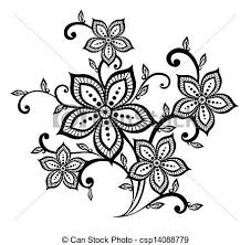 Black And White Floral Pattern Vector Vector Beautiful Black And White Floral Pattern Design Element Stock Illustration Royalty Free Floral Pattern Design Tattoo Pattern Flower Tattoo Designs