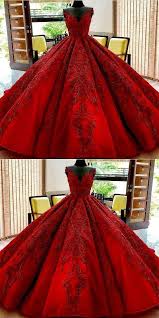 Red Wedding Dresses Ball Gowns Lace Embroidery Ml2521 In 2020 Ball Gowns Red Quinceanera Dresses Gowns
