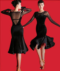 Black Velvet Latin Salsa Samba Rumba Ballroom Dance Dress Competition Dancewear Salsa Dress Latin Dress Dance Dresses