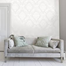 Chelsea Glitter Damask Wallpaper White Silver Living Room Decor Gray Brick Effect Wallpaper Wallpaper Uk