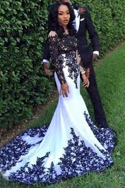 Black And White Long Sleeve Gown White Chiffon Black Lace Long Sleeves Floor Length Long Evening Dress Plus Size Dress Evening Gowns With Sleeves Plus Size Prom Dresses Evening Dresses Long