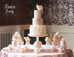 Rose Gold Blush Dessert Table Mini Cakes Cake Pops Macarons Cupcakes Ruffle Lustre Wed Wedding Cake Pops Wedding Cupcake Table Sweet Table Wedding