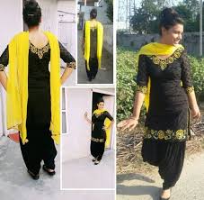 Black And Yellow Suits For Ladies Punjabi Black And Yellow Suit Punjabi Outfits Fashion Designer Punjabi Suits