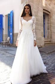 Floral Applique Sheer Long Sleeve Wedding Dress Modwedding Wedding Dress Long Sleeve Wedding Dresses Wedding Dresses Lace