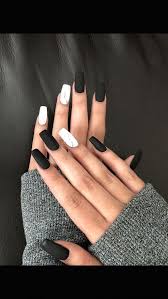 Black And White Nail Ideas 2020 100 Black And White Acrylic Coffin Nails Ideas In 2019 Page 55 Ideas Year Nailideasacrylic Coffinnai White Nail Designs Black Nails Solid Color Nails