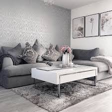 Shimmer Damask Wallpaper Soft Grey Silver White Living Room Decor Grey Wallpaper Living Room Living Room Decor Gray