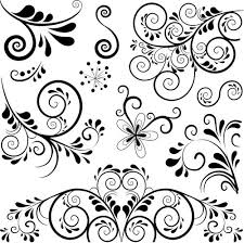 Black And White Floral Pattern Vector Black Floral Ornament Pattern Vector Free Flower Stencil Free Vector Ornaments Floral Background
