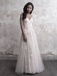 Floral Lace And Tulle A Line Wedding Dress With Sparkle Belt Madison James Wedding Dresses Kleinfeld Wedding Dresses Strapless Madison James Wedding Dress