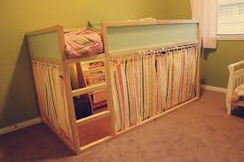 Love The Way Our Ikea Kura Bed Hack Turned Out Fabric Side Panels Curtains Chalkboard Paint And Twinkle Lights Kura Bed Kid Room Decor Ikea Bed