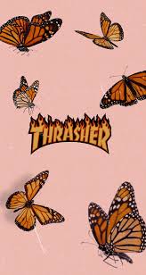 Thrasher Wallpaper For Iphone 90 S Aesthetic Butterflies Peach Aesthe In 2020 Butterfly Wallpaper Iphone Iphone Wallpaper Tumblr Aesthetic Pretty Wallpaper Iphone