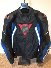 Black And Blue Motorcycle Jacket Dainese Avro D1 Leather Motorcycle Jacket Black Blue White Size 52 Eu