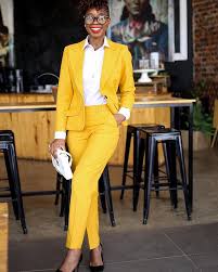 Black And Yellow Suits For Ladies Pin By Black Beauty Bombshells Hair On Black Women Fashion Outfits Yellow Clothes Fashion Fashionista Clothes Black Women Fashion