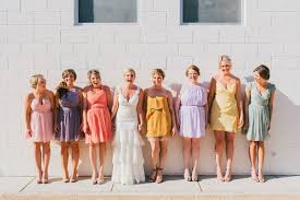 Ace Hotel Palm Springs Wedding Ruffled Rainbow Bridesmaids Beautiful Bridesmaid Dresses Bridesmaid