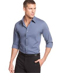 Calvin Klein Shirt Solid Stretch Long Sleeve Shirt Mens Shirts Macys Long Sleeve Shirt Men Shirts Calvin Klein Men