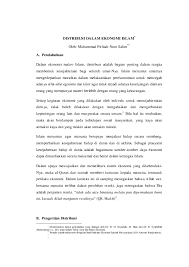 Pdf Distribusi Dalam Ekonomi Islam Muhammad Firliadi N O O R Salim Academia Edu