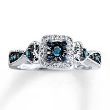Blue Diamond Promise Ring Kay Jewelers Blue Engagement Ring Blue Diamond Jewelry