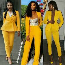 Black And Yellow Suits For Ladies Beautiful Ladies All Slaying In Mustard Suits Choose Your Favorite Look Whitecollarglam Olarslim Ma Casual Curvy Fashion Yellow Fall Dress Fashion