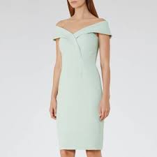 Reiss Green Haddi Off Shoulder Dress Dresses Trendy Fashion Outfits Classic Pencil Dress