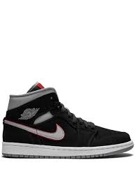 Nike Air Jordan 1 Mid Black Particle Grey White Jordan Air 1 Mid Sneakers In Black Modesens In 2020 Air Jordans Jordan 1 Mid Sneakers