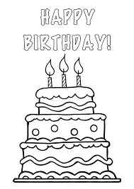 Birthday Cake Birthday Card Drawing Ideas For Kids Clipart Cake Black And White No Candle Clip Art Library Happy Birthday Cards Printable Happy Birthday Coloring Pages Birthday Card Printable