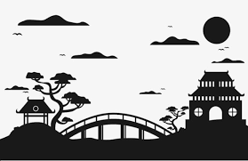 Jardin Japonais De Silhouette Cour Pont Japonais Png Et Vecteur Pour Telechargement Gratuit Avec Images Dessin Art Vectoriel Image Jardin