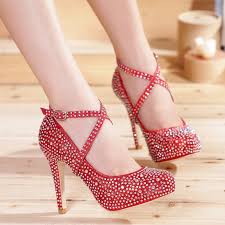 Wedding Shoes Female Silver Red High Heels Crystal Gold Bridal Shoes Rhinestone Strap Party Prom Pumps Girl Gold Bridal Shoes Silver Wedding Shoes Bridal Shoes