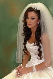 Half Up And Long Curls Wedding Hairstyles Wedding Hairstyles With Veil Curly Wedding Hair