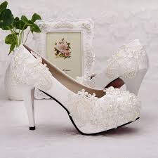 9 99 Lace White Ivory Crystal Wedding Shoes Bridal Flats Low High Heel Pump Size 5 12 Ebay Fashion W Pearl Wedding Shoes Wedding Shoes Pumps Bridal Flats