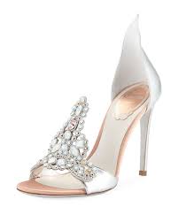 Rene Caovilla Embroidered Crystal Metallic Pumps Metallic Pumps Designer Wedding Shoes Womens Evening Shoes