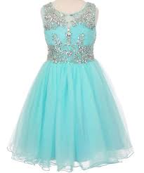 Nichole Aqua Blue Sleeveless Girls Dress With Rhinestone Bodicebring On The Glitz And G Flower Girl Dresses Blue Blue Pageant Dress Junior Bridesmaid Dresses