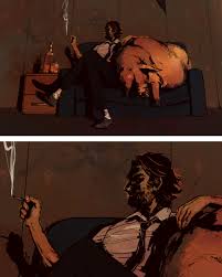 Bigby And Colin Sharing A Couch The Wolf Among Us Cartoon Drawings Werewolf Art