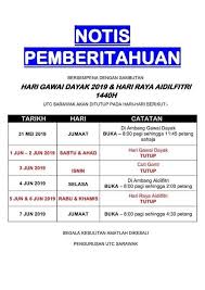 Makluman Pemberitahuan Waktu Operasi Jabatan Pengangkutan Jalan Malaysia Facebook