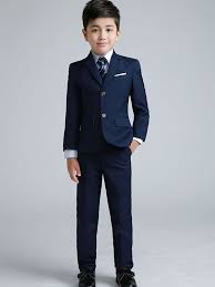 Little Boys Outfit Idea Black Suits Blue Shirts Black Vest Strip Tie Black Pants This Suit Set Little Boys Suits Boys Designer Clothes Kids Suit Boys
