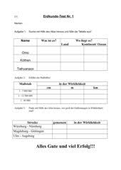 Test Arbeit Mit Dem Atlas Klasse 5 4teachers De