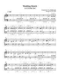 Wedding March By Felix Mendelssohn Piano Sheet Music Rookie Level Sheet Music Piano Sheet Music Piano Sheet