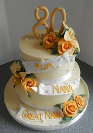 Birthday Cake For Grandma 80th Birthday Cake In Yellow Cake By Barbscakes 80 Birthday Cake Birthday Cake For Mom 70th Birthday Cake