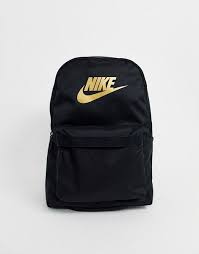 Black And Gold Nike Backpack Nike Backpack In Black And Gold Logo Nike Backpack Nike Bags Nike Fashion