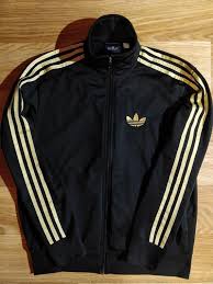 Black And Gold Adidas Tracksuit Top Adidas Originals Vintage Mens Tracksuit Top Jacket Black Gold Hype Classic Mens Tracksuit Tops Track Suit Men Tracksuit Tops