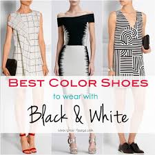 What Color Shoes To Wear With Black And White Dress White Dress Black And White Heels Dresses
