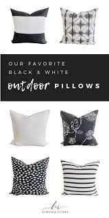 Black And White Geometric Outdoor Pillows Outdoor Pillows Covers Black White In 2020 Striped Outdoor Pillow Outdoor Pillow Covers Outdoor Pillow Collections