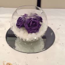 Cadburys Purple Fishbowl Wedding Centrepiece Www Affinityeventdecorators Com Purple Wedding Centerpieces Purple Centerpieces Bridal Shower Centerpieces