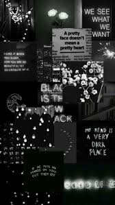 Black And White Aesthetic Moodboard And Collage With Moody Florals And Neon Signs Ruang Seni Foto Abstrak Fotografi Malam