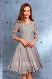 A Line Short Grey Cocktail Dress With Laced Sleeves Evaa027 Persun Cc Gray Cocktail Dress Cocktail Dresses Uk Cheap Cocktail Dresses